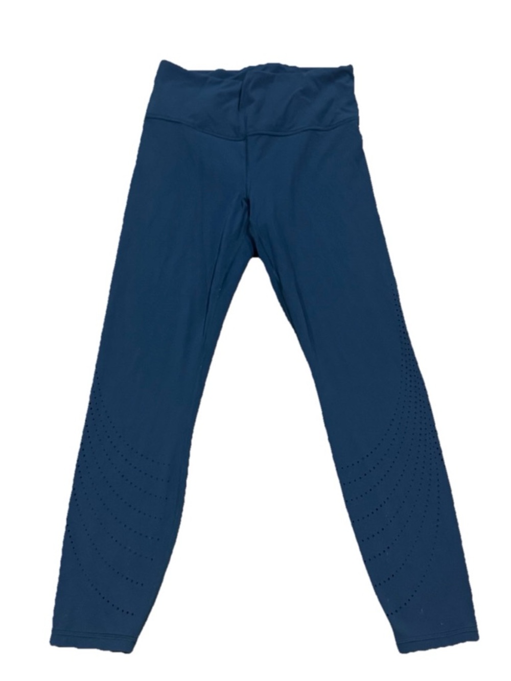 Athleta Women’s Size S Blue Leggings With Air Holes In Legs Breathable Pockets
